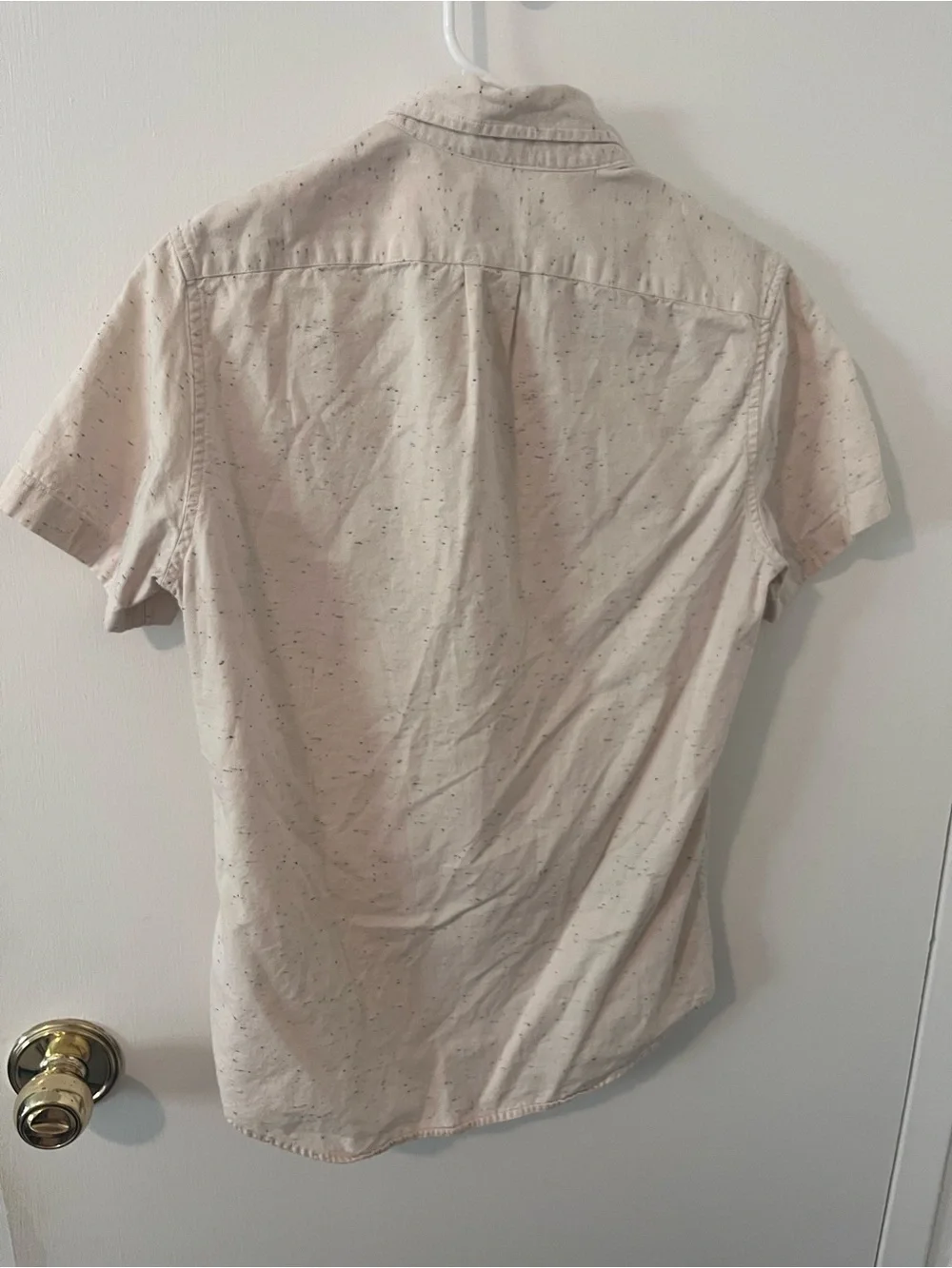 J. Crew Men’s Short Sleeve Shirt Neppy Chambray Mountain White Classic Size XS